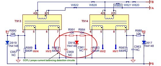 lcd tv inverter schematic diagram