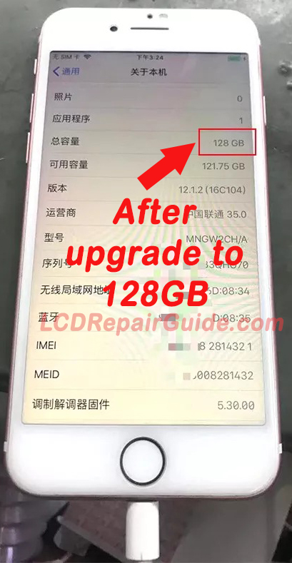 successful upgrade apple iphone 7 to 128GB successful upgrade apple iphone 7 to 128GB