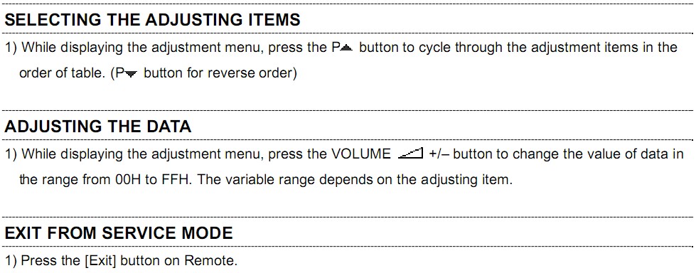 toshiba led tv service mode