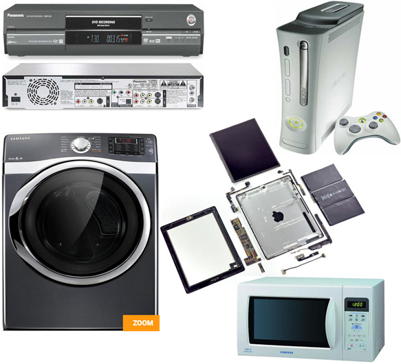 apple ipad 2, xbox 360, dvd recorder, samsung dv455, mircowave oven apple ipad 2, xbox 360, dvd recorder, samsung dv455, mircowave oven